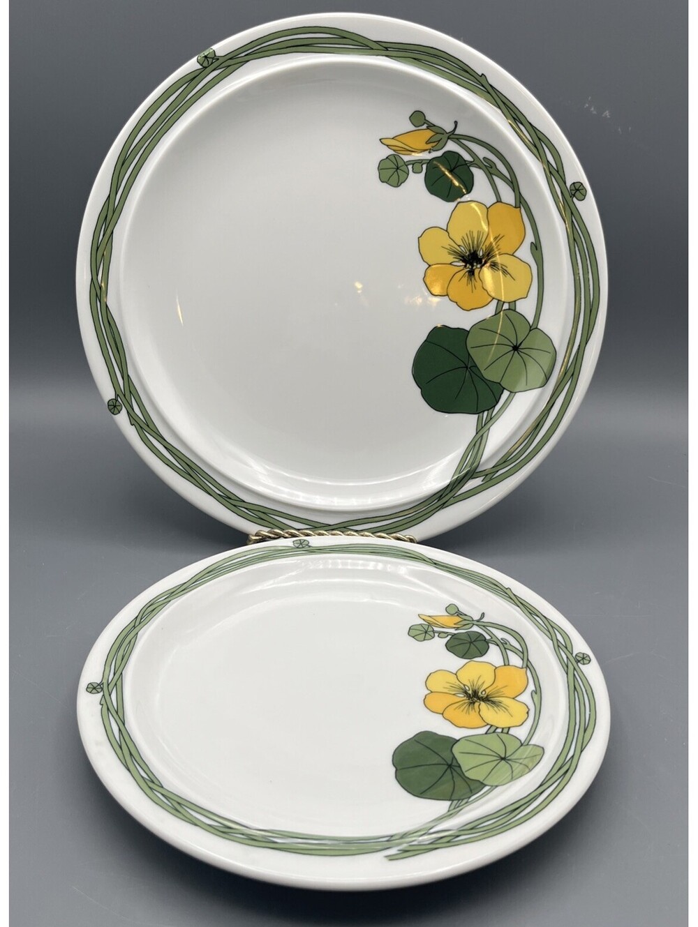Thomas Germany Nasturtium Scandic Dinner Plate & Bread Plate Yellow Floral MCM